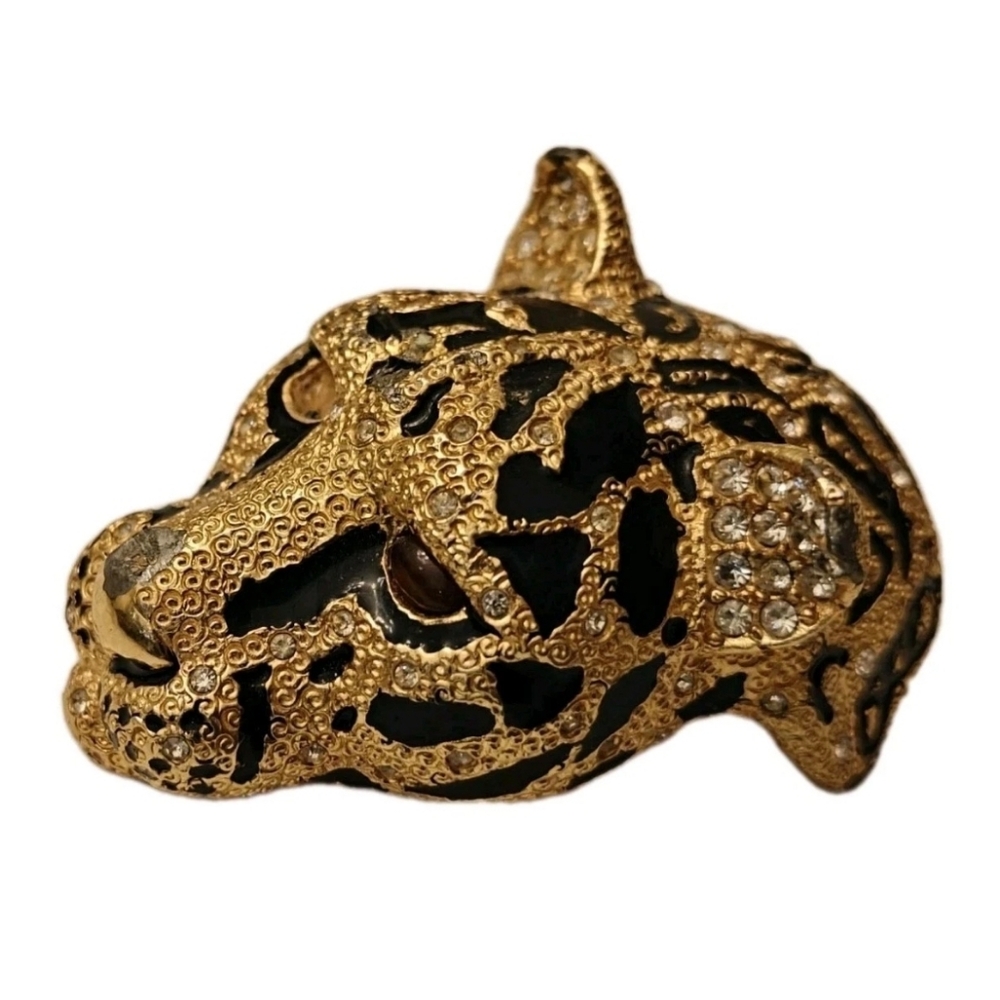 Vintage Signed Ciner Cheetah Leopard Brooch